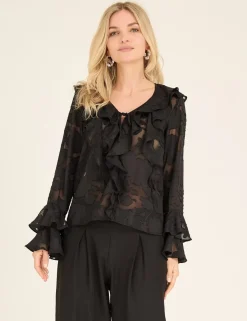 a-view Floretta Bluse - Sort black Sale