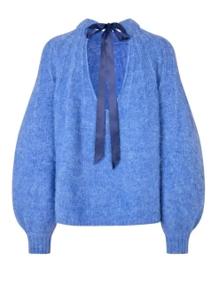 a-view Patrisia Bow Striktrøje - Blå blue Outlet