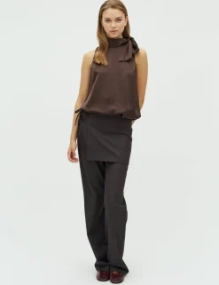 dahrling D'ahrling Deda Satin Top - Mørkebrun Dark Brown Hot