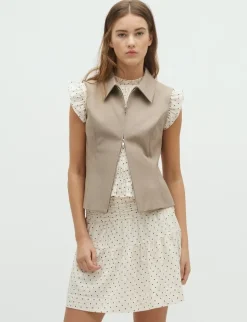 dahrling D'ahrling Innabella Structure Waistcoat - Sand beige Clearance