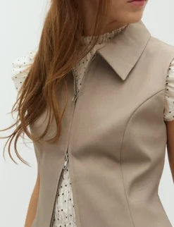 dahrling D'ahrling Innabella Structure Waistcoat - Sand beige Clearance