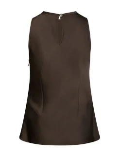 dahrling D'ahrling Kelina Heavy Satin Top - Mørkebrun Dark Brown Sale