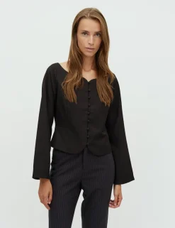 dahrling D'ahrling Malsa Structure Bluse - Sort black