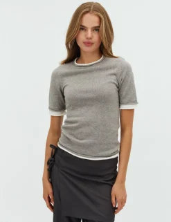 dahrling D'ahrling Tauna Double Knit Tee - Grå grey Best