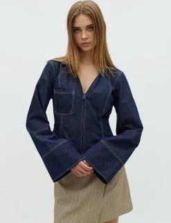 frakment Annalia-F Maxim Skjortebluse - Mørkeblå Dark Blue Sale