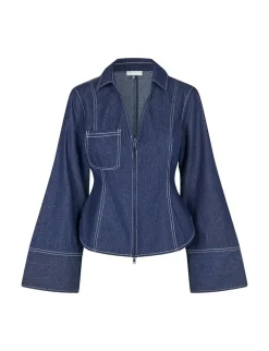 frakment Annalia-F Maxim Skjortebluse - Mørkeblå Dark Blue Sale