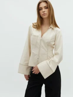 frakment Annalia-F Maxim Skjortebluse - Sand beige Hot