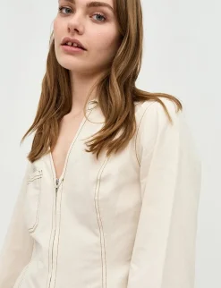 frakment Annalia-F Maxim Skjortebluse - Sand beige Hot