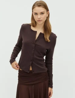 frakment Orelia-F Cardigan - Brun brown Clearance