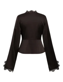 frakment Saibea LS-F Bluse - Mørkebrun Dark Brown Discount