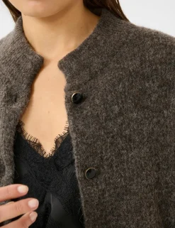 gestuz AlphaGZ Short Cardigan - Mørkebrun Dark Brown Clearance