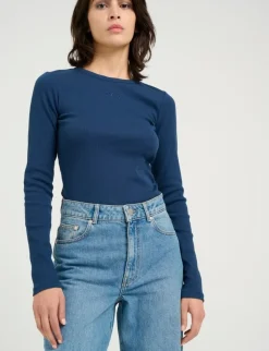 gestuz DrewGZ LS Logo Top - Blå blue Sale