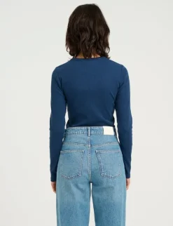 gestuz DrewGZ LS Logo Top - Blå blue Sale