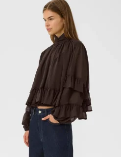 gestuz GZmio Bluse - Mørkebrun Dark Brown Clearance