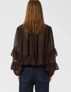 gestuz GZmio Bluse - Mørkebrun Dark Brown Clearance