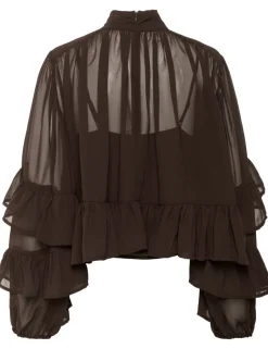 gestuz GZmio Bluse - Mørkebrun Dark Brown Clearance