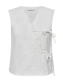 global Funk Ciana scallop-G Vest - Hvid white Hot