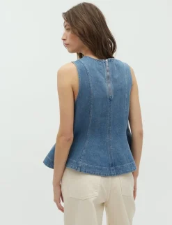 global Funk Rihne peplum-G Top - denim New