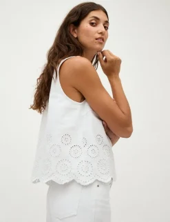 global Funk Rihne Scallop-G Top - Hvid white Outlet