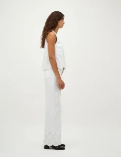 global Funk Rihne Scallop-G Top - Hvid white Outlet