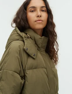 mbym Ela Slit Pufferjakke - Grøn green Hot