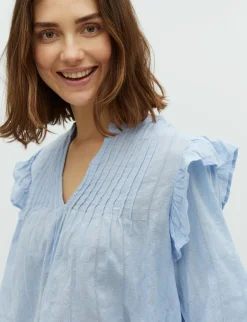 mbym Gemala LS-M Bluse - Blå blue Online