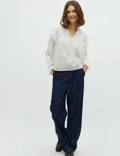 mbym Gemala LS-M Bluse - Hvid white Outlet