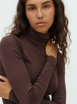 mbym Ina GG Basic Bluse - Mørkebrun Dark Brown Hot