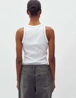 mbym Jaxson-M Stud Top - Hvid white Sale