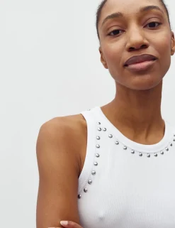 mbym Jaxson-M Stud Top - Hvid white Sale