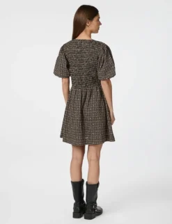 neo noir Auda Check Smock Kjole - ternet Outlet