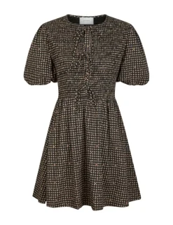 neo noir Auda Check Smock Kjole - ternet Outlet