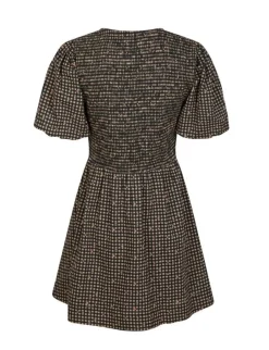 neo noir Auda Check Smock Kjole - ternet Outlet