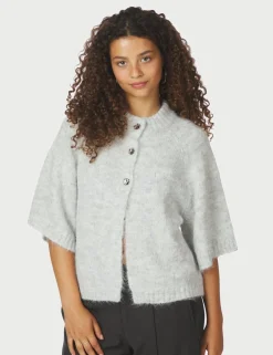 neo noir Benuta Fluffy Strik Cardigan - Lysegrå light grey