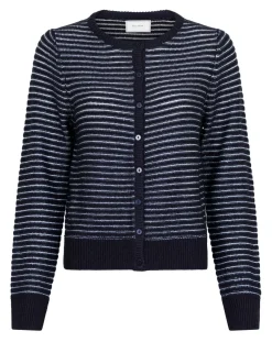 neo noir Britania Glitter Strikcardigan - Blå blue Discount