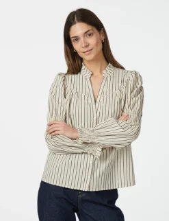 neo noir Camilla Contrast Skjortebluse - creme Online