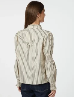 neo noir Camilla Contrast Skjortebluse - creme Online