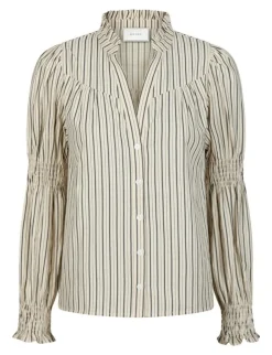 neo noir Camilla Contrast Skjortebluse - creme Online
