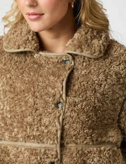 neo noir Castor Faux Fur Jakke - Sand beige Discount