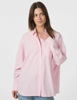 neo noir Dalma Soft Stripe Stone Skjorte - pink Outlet