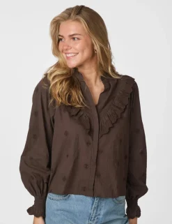 neo noir Degas Skjorte - Mørkebrun Dark Brown Outlet