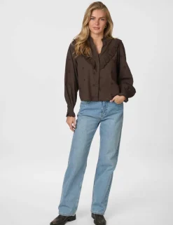 neo noir Degas Skjorte - Mørkebrun Dark Brown Outlet