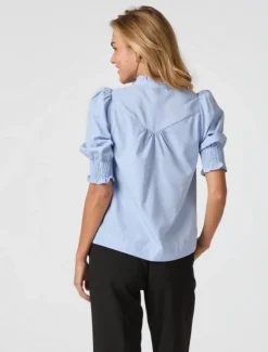 neo noir Diana B Stripe Stone Skjorte - Blå blue Online