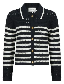 neo noir Effie Knit Cardigan - Stribet striped Best