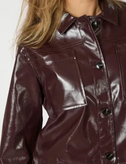 neo noir Emilia Patent Jakke - bordeaux Online