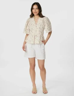 neo noir Evienne Floral Blush Top - Rosa rose