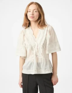 neo noir Evienne S Voile Top - ivory Sale