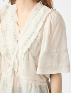 neo noir Evienne S Voile Top - ivory Sale