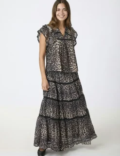 neo noir Felicia Leo Voile Nederdel - leopard Hot