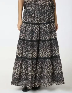 neo noir Felicia Leo Voile Nederdel - leopard Hot